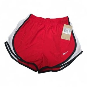 Nike Women's Red and White Athletic Shorts